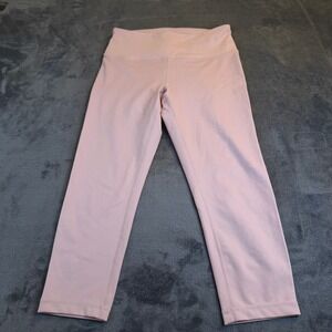 Zella Pink High Waist Cropped Athleisure‎ Leggings Womens Size Medium 28x21"